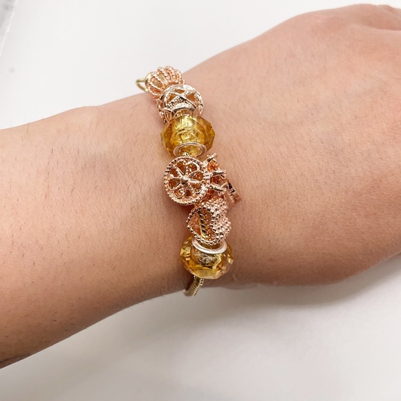 New Gold European Murano Charm Bracelet - Picture 7 of 10